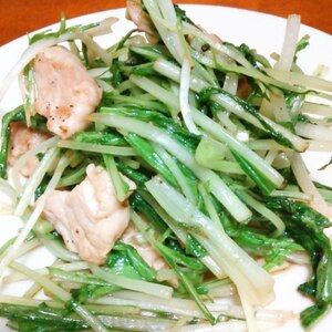 豚肉と水菜のハリハリ炒め